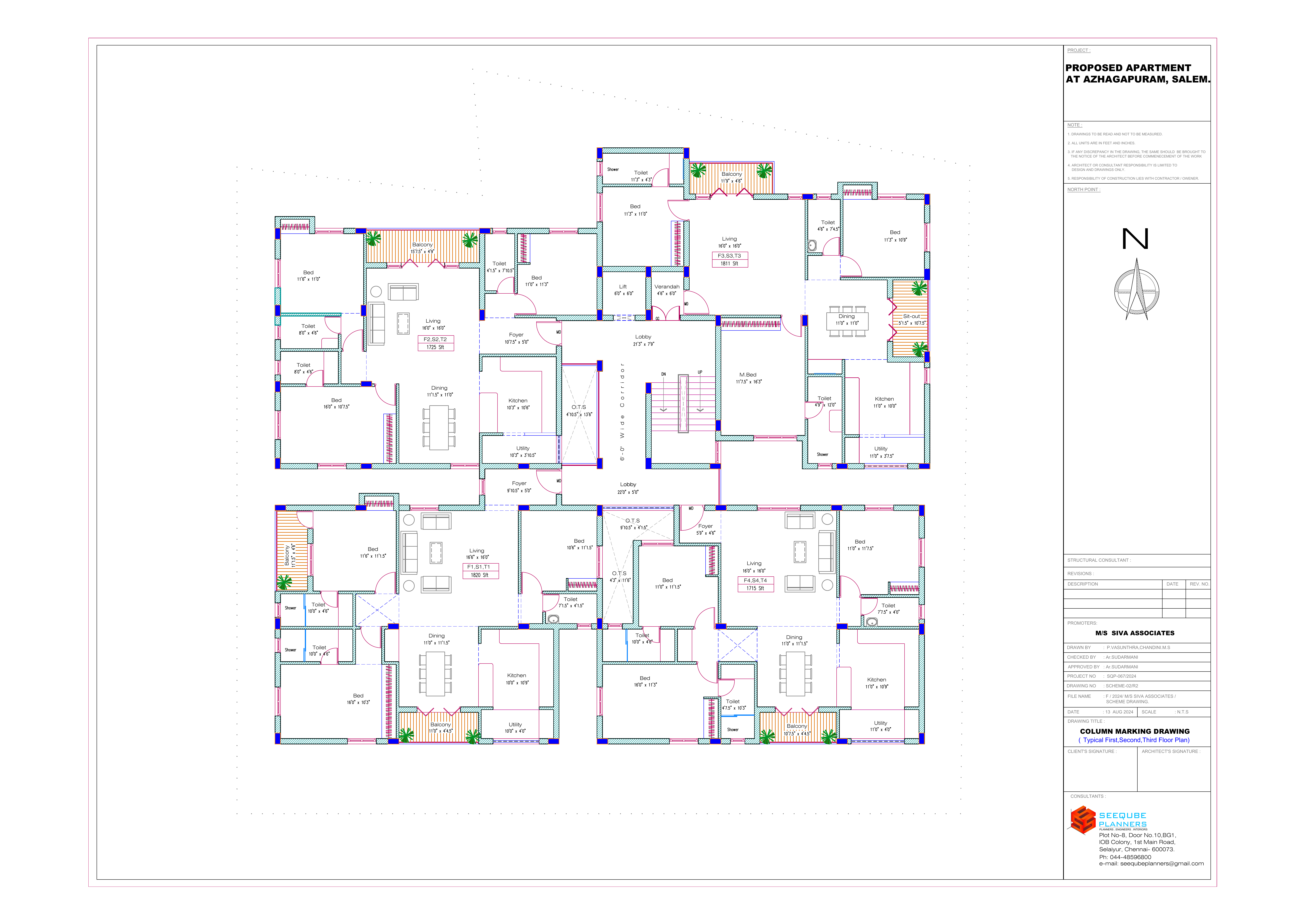 Sakura Enclave typical first, second and third floor plan